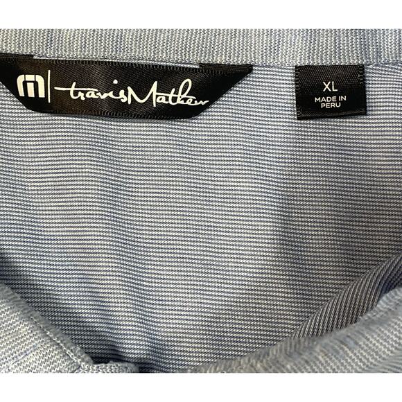Travis Mathew Polo Shirt Men’s Size XL Blue Golf Pullover Stretch Cotton Blend - Picture 5 of 7